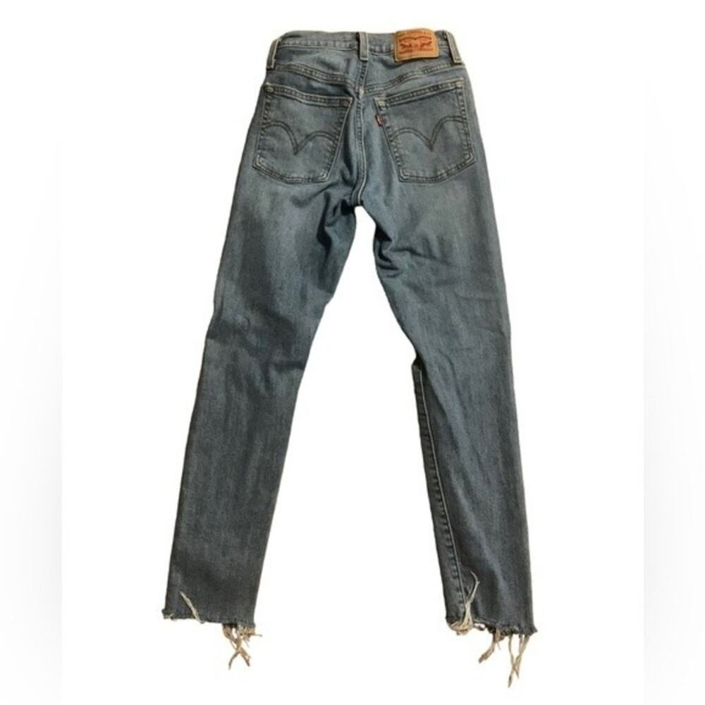 Levi's Wedgie Skinny Jeans Distressed Light Wash Size 24 - Picture 3 of 10